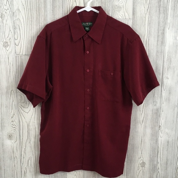 VINTAGE David Taylor Red Button Down Shirt Large - Picture 1 of 4